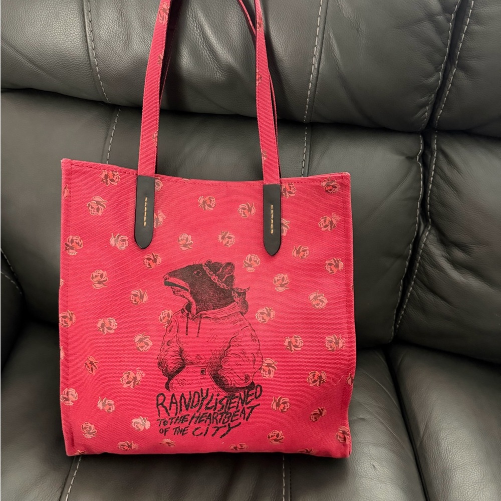MAKE Offer Coach Tote Limited Editon Canvas Leather Randy the Rat Lunar New Year